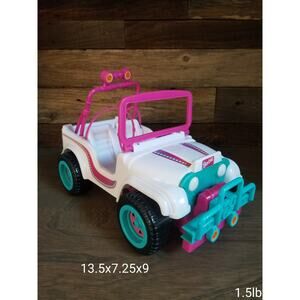 Barbie Beach Sun Wheeler White Pink Blue Jeep Wrangler Toy Doll Car